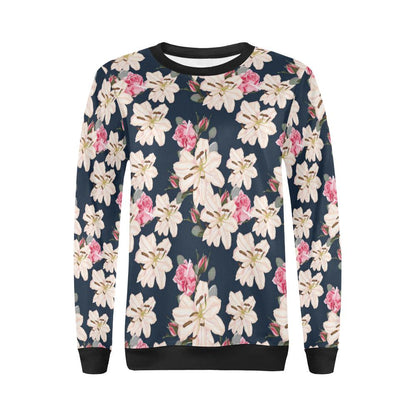 Lily Pattern Print Design LY04 Women Long Sleeve Sweatshirt-JorJune