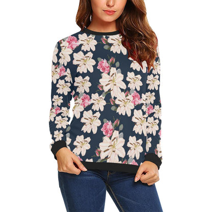 Lily Pattern Print Design LY04 Women Long Sleeve Sweatshirt-JorJune