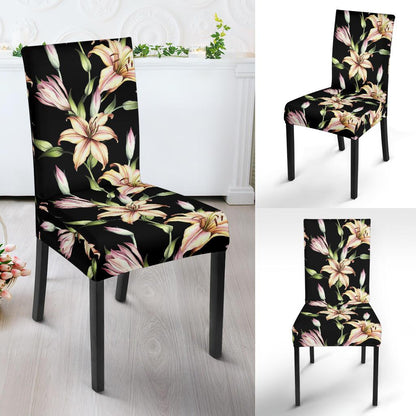 Lily Pattern Print Design LY05 Dining Chair Slipcover-JORJUNE.COM