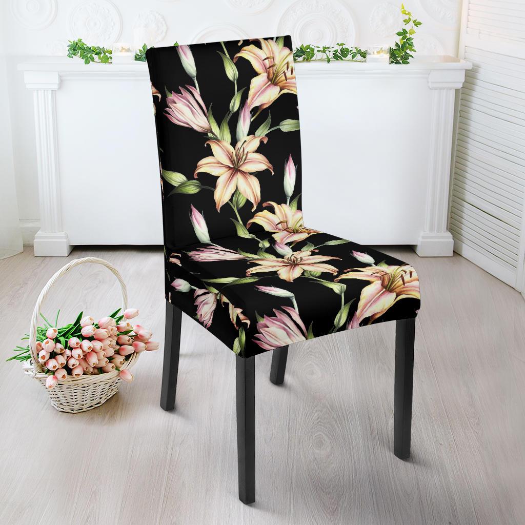 Lily Pattern Print Design LY05 Dining Chair Slipcover-JORJUNE.COM