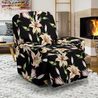 Lily Pattern Print Design LY05 Recliner Slipcover-JORJUNE.COM