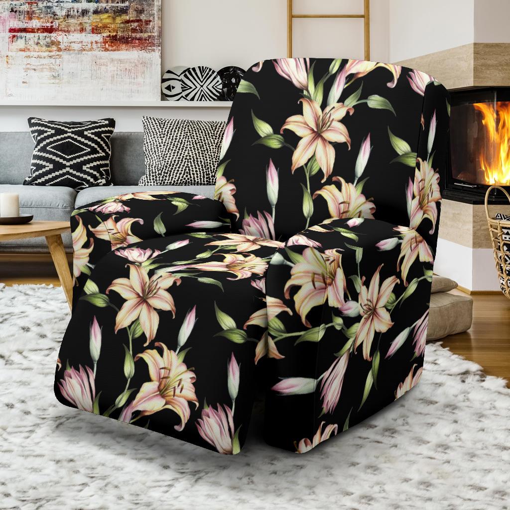 Lily Pattern Print Design LY05 Recliner Slipcover-JORJUNE.COM