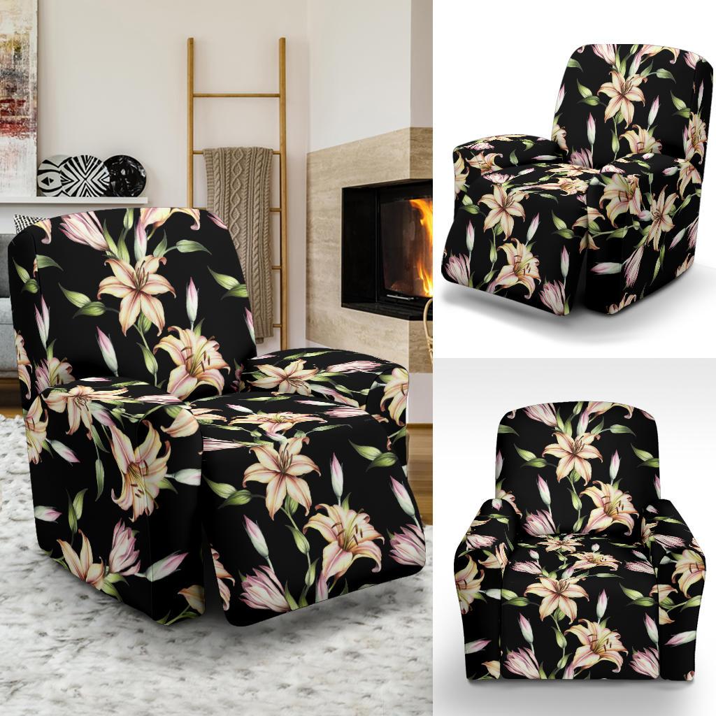 Lily Pattern Print Design LY05 Recliner Slipcover-JORJUNE.COM
