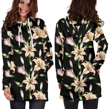 Lily Pattern Print Design LY05 Women Hoodie Dress