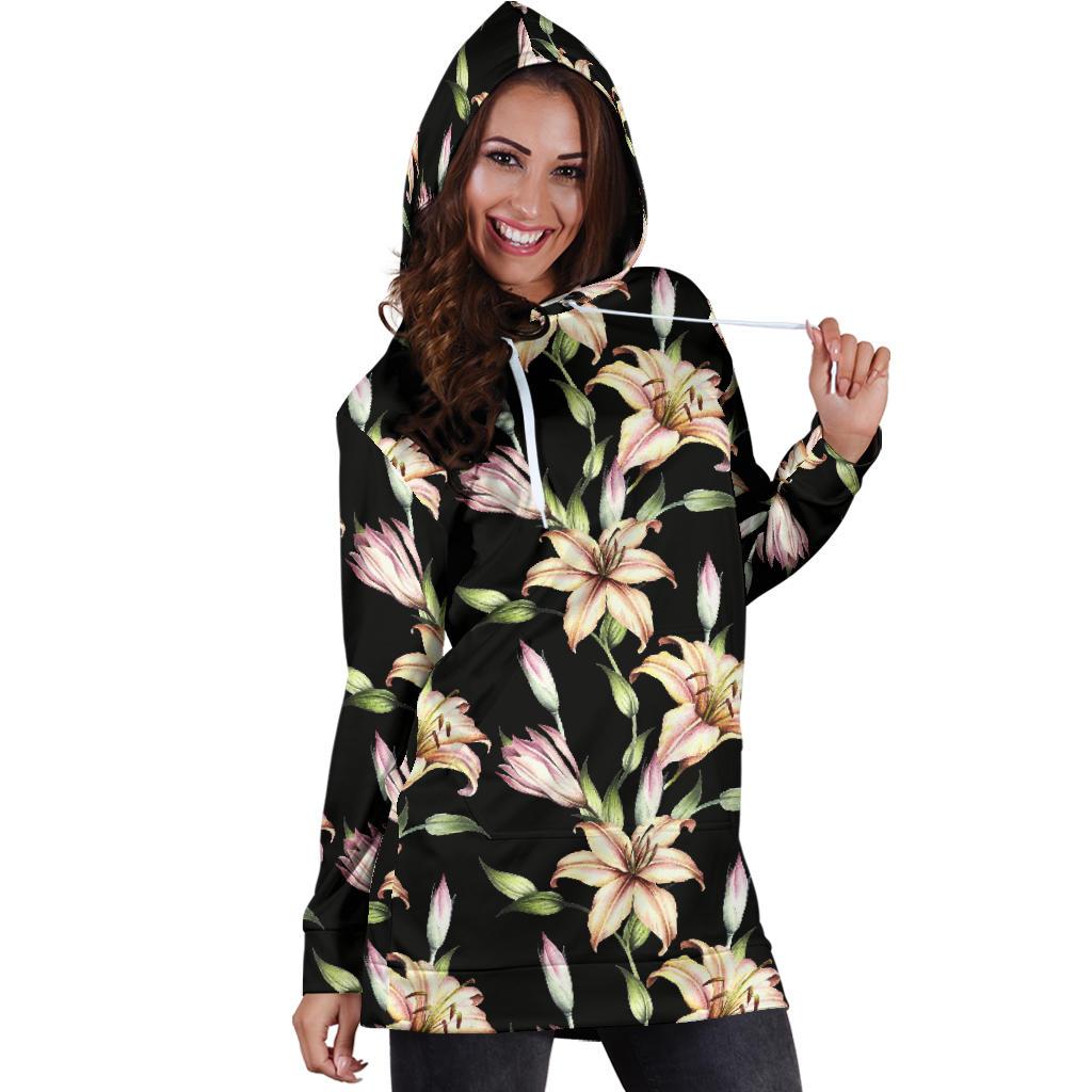 Lily Pattern Print Design LY05 Women Hoodie Dress