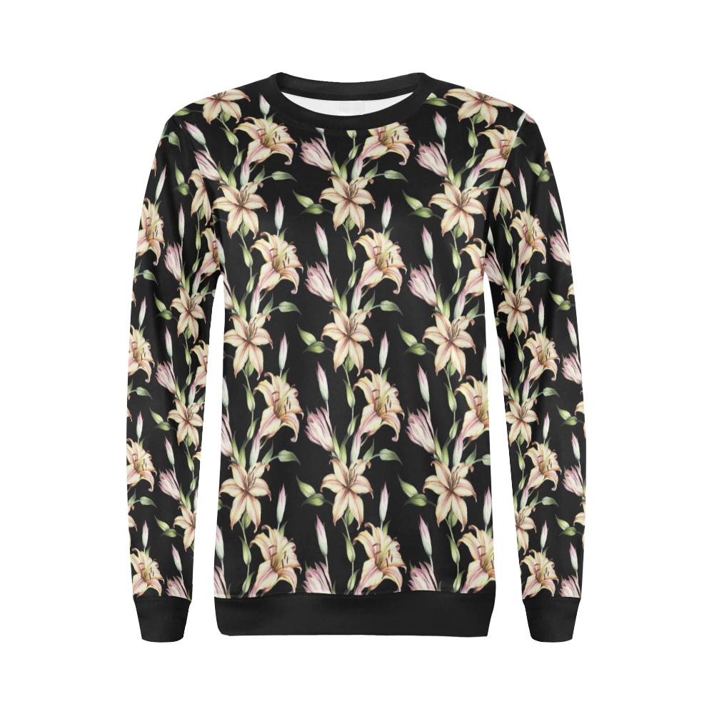 Lily Pattern Print Design LY05 Women Long Sleeve Sweatshirt-JorJune