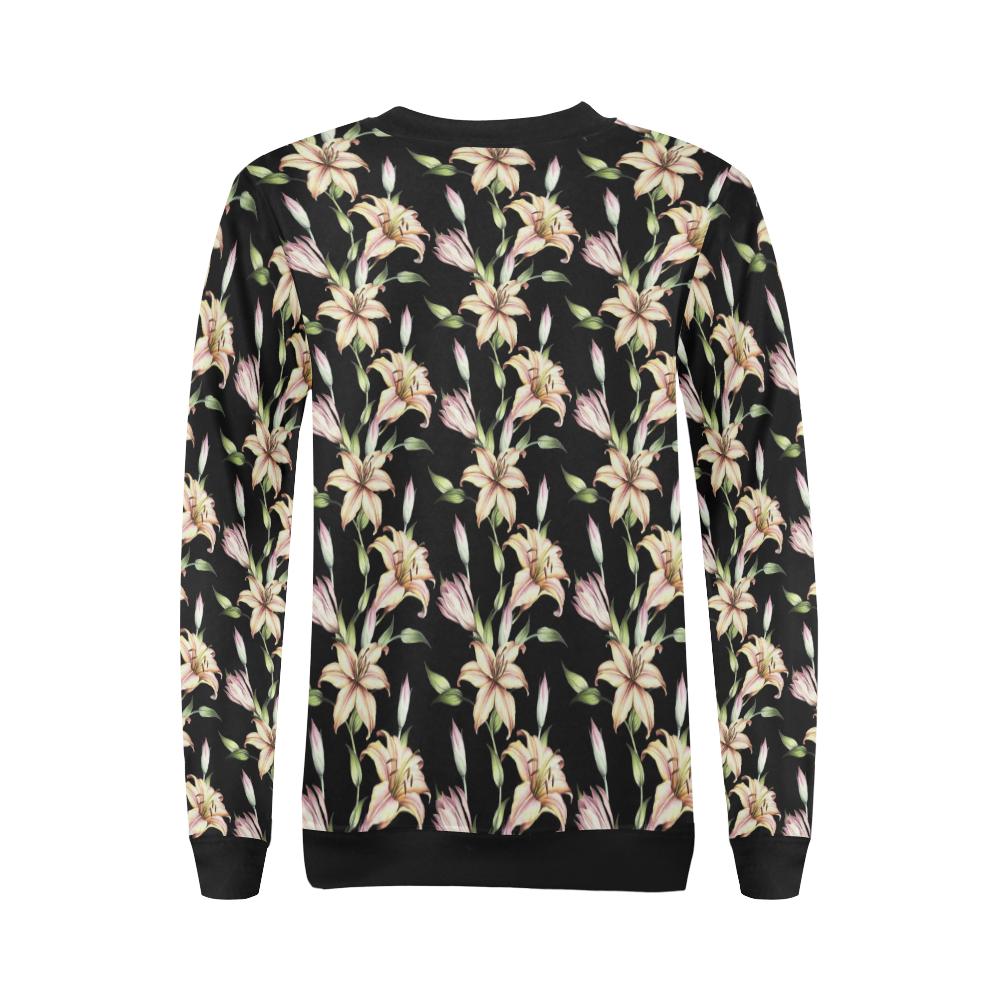 Lily Pattern Print Design LY05 Women Long Sleeve Sweatshirt-JorJune