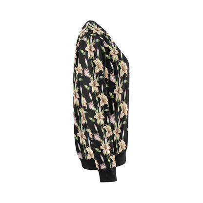 Lily Pattern Print Design LY05 Women Long Sleeve Sweatshirt-JorJune