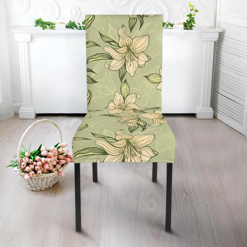 Lily Pattern Print Design LY06 Dining Chair Slipcover-JORJUNE.COM