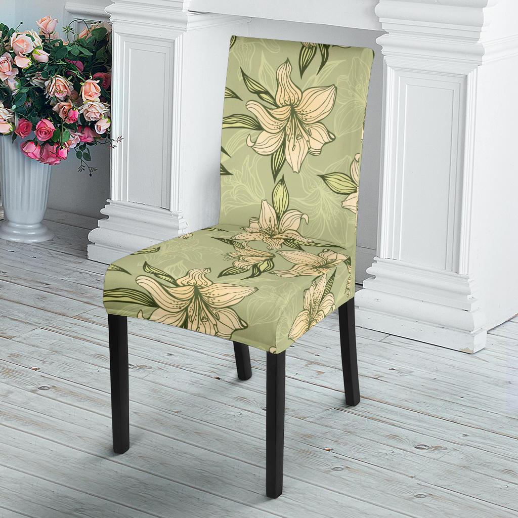 Lily Pattern Print Design LY06 Dining Chair Slipcover-JORJUNE.COM