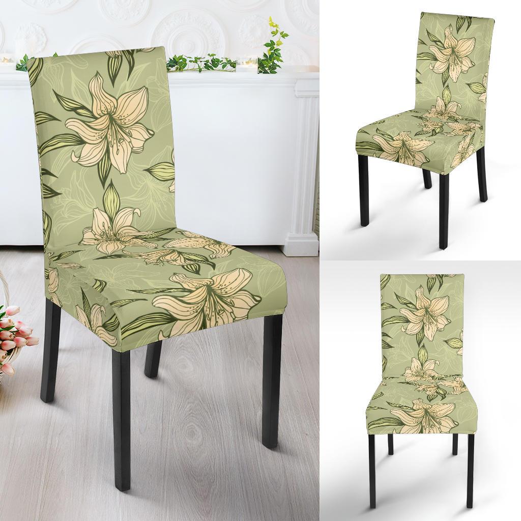 Lily Pattern Print Design LY06 Dining Chair Slipcover-JORJUNE.COM