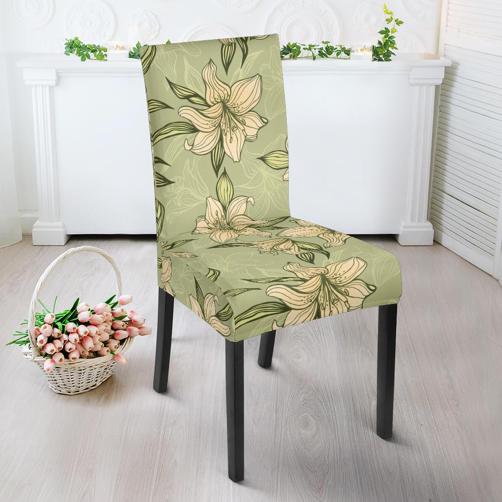 Lily Pattern Print Design LY06 Dining Chair Slipcover-JORJUNE.COM