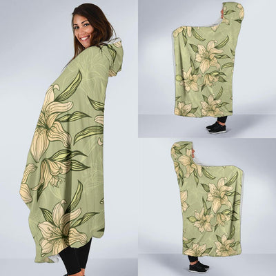 Lily Pattern Print Design LY06 Hooded Blanket-JORJUNE.COM