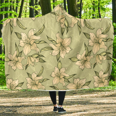 Lily Pattern Print Design LY06 Hooded Blanket-JORJUNE.COM