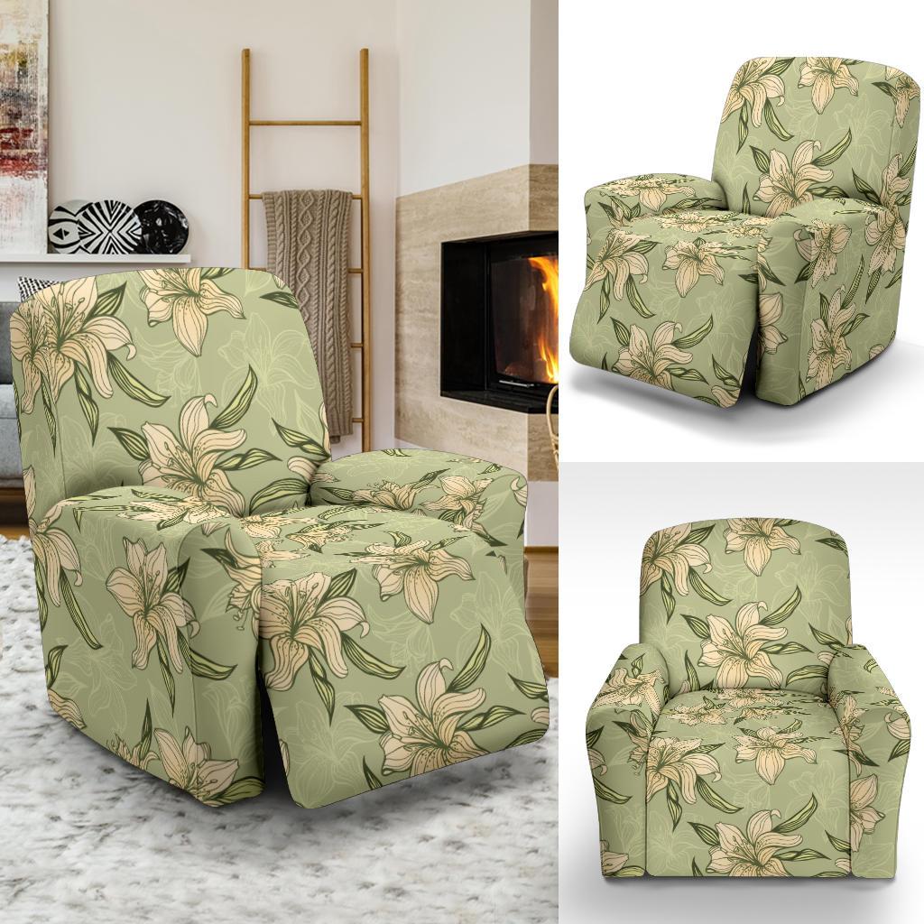 Lily Pattern Print Design LY06 Recliner Slipcover-JORJUNE.COM