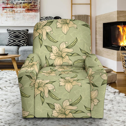 Lily Pattern Print Design LY06 Recliner Slipcover-JORJUNE.COM