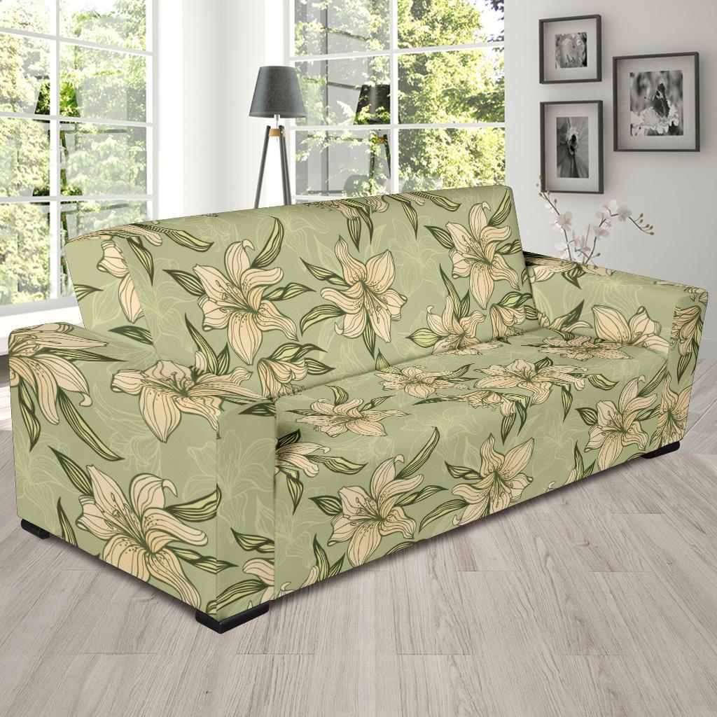 Lily Pattern Print Design LY06 Sofa Slipcover-JORJUNE.COM