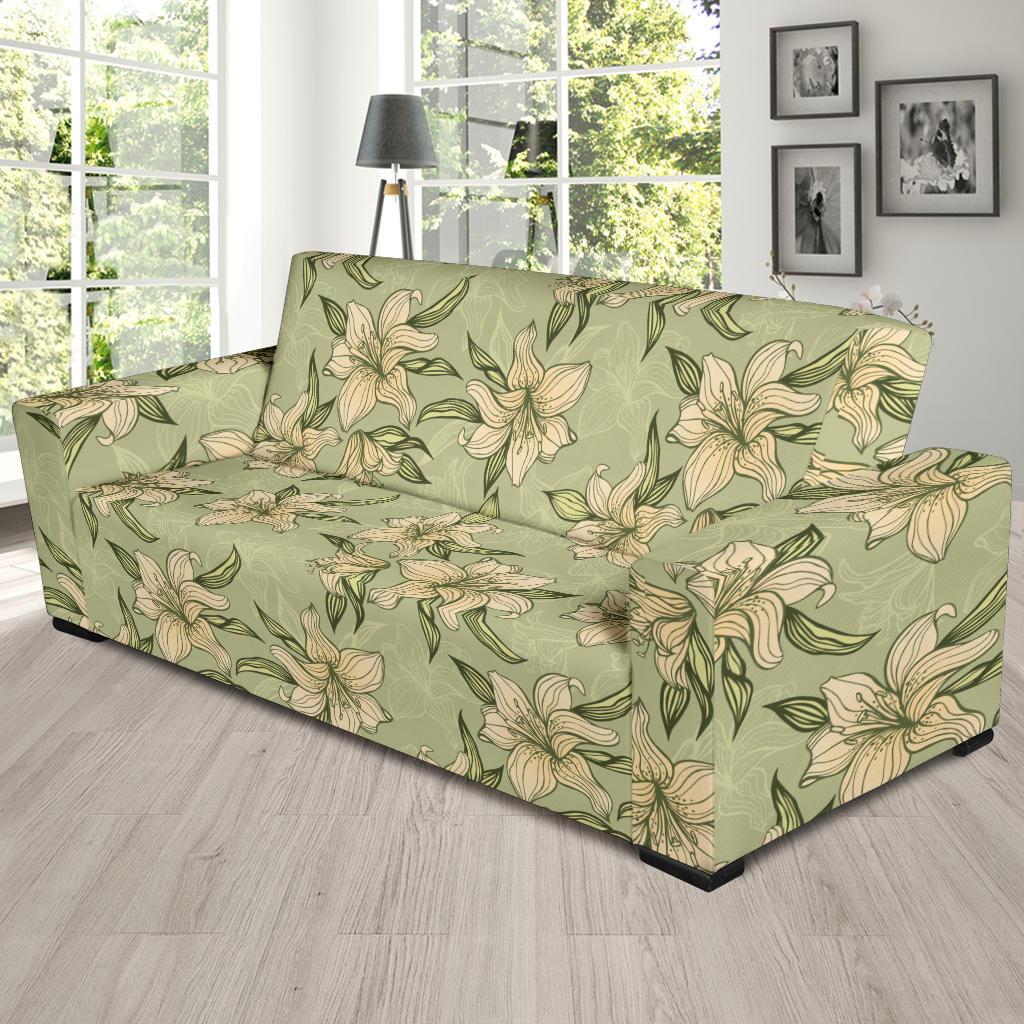 Lily Pattern Print Design LY06 Sofa Slipcover-JORJUNE.COM