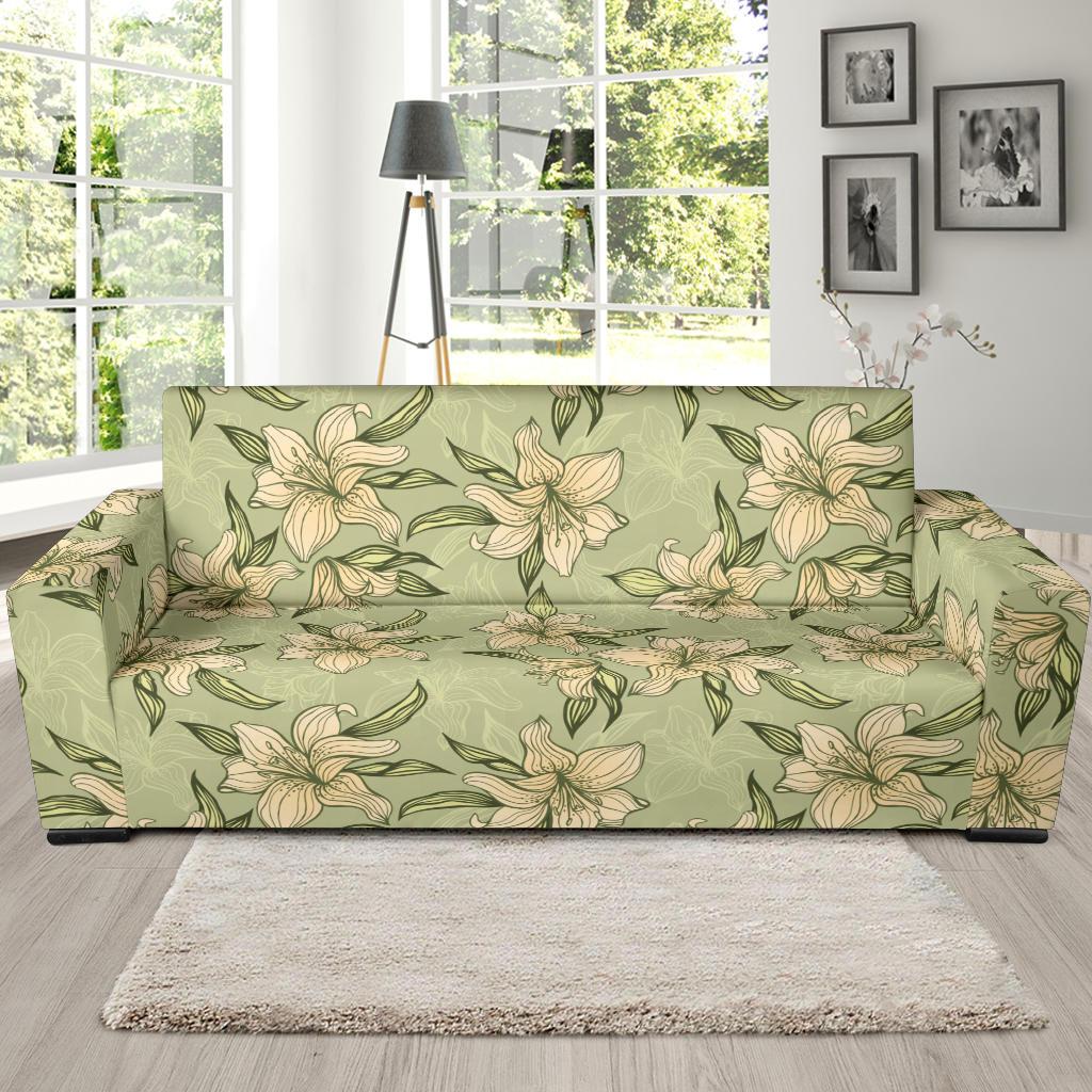Lily Pattern Print Design LY06 Sofa Slipcover-JORJUNE.COM