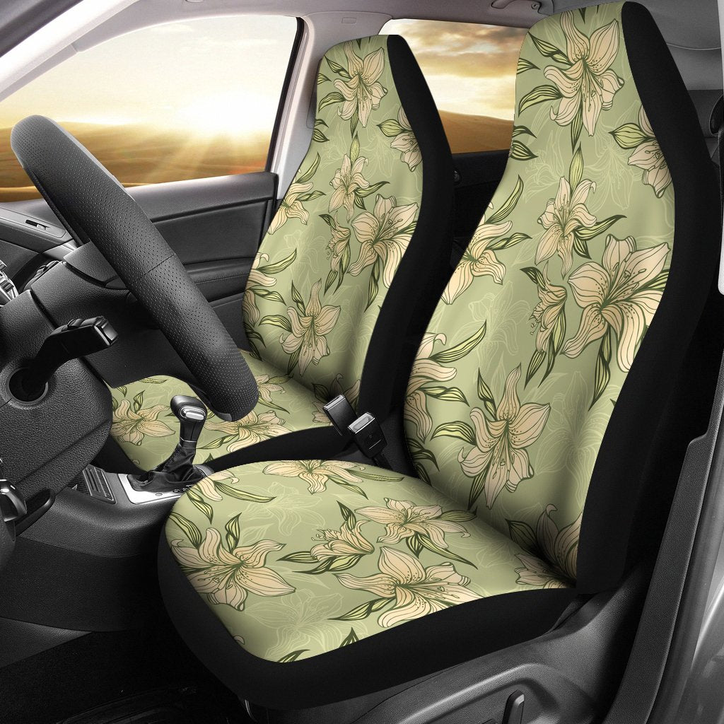 Lily Pattern Print Design LY06 Universal Fit Car Seat Covers-JorJune