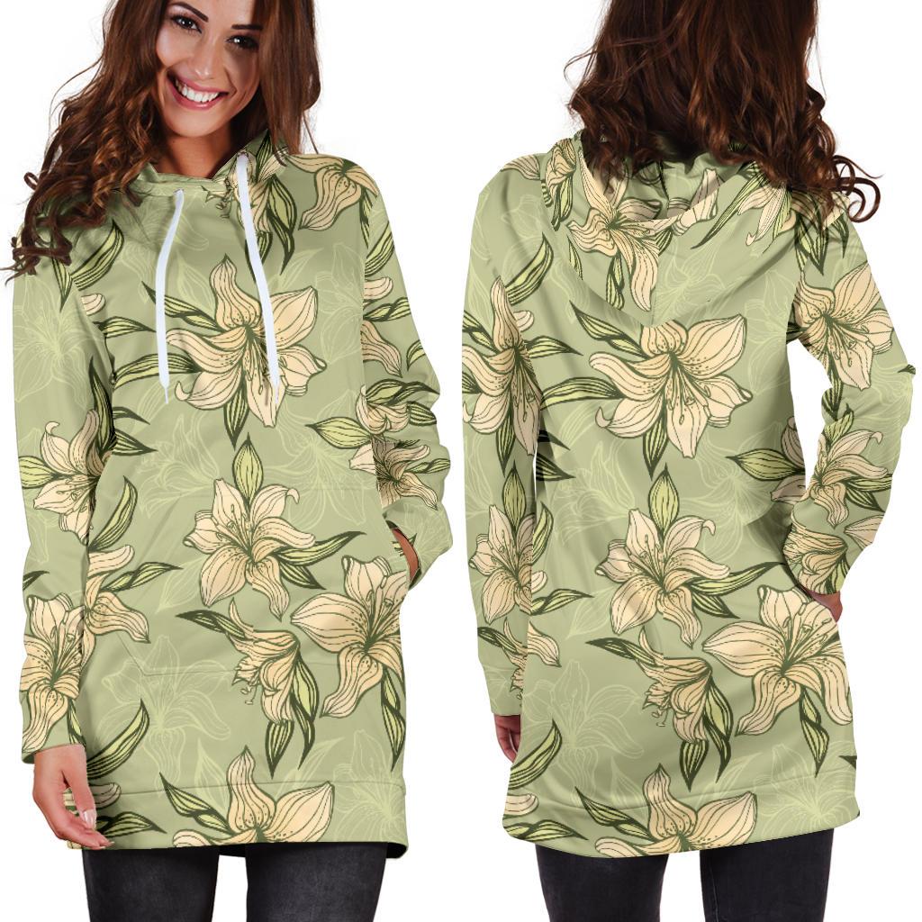 Lily Pattern Print Design LY06 Women Hoodie Dress