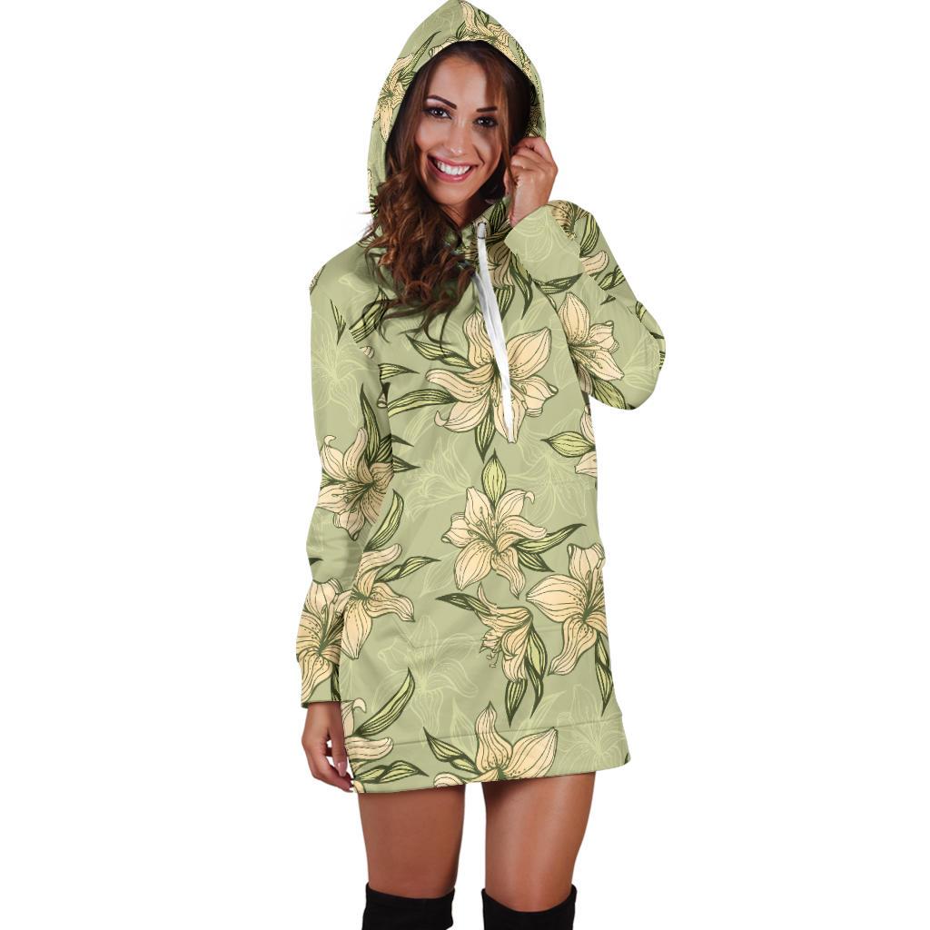 Lily Pattern Print Design LY06 Women Hoodie Dress