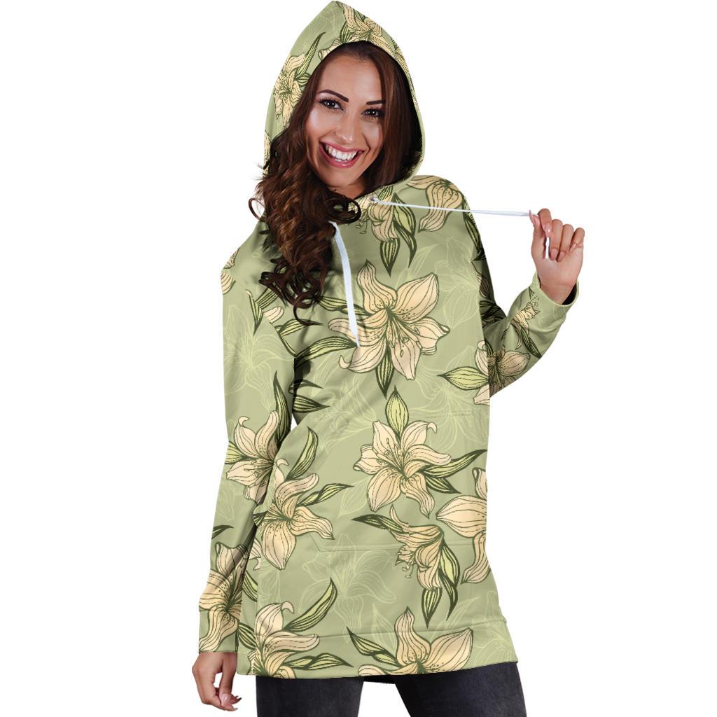 Lily Pattern Print Design LY06 Women Hoodie Dress
