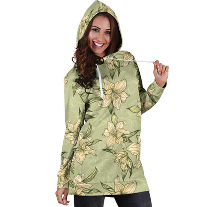 Lily Pattern Print Design LY06 Women Hoodie Dress