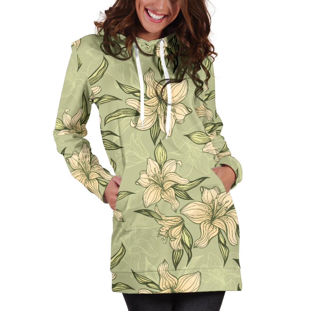 Lily Pattern Print Design LY06 Women Hoodie Dress