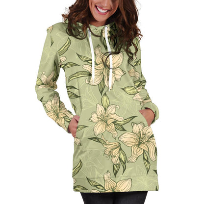 Lily Pattern Print Design LY06 Women Hoodie Dress