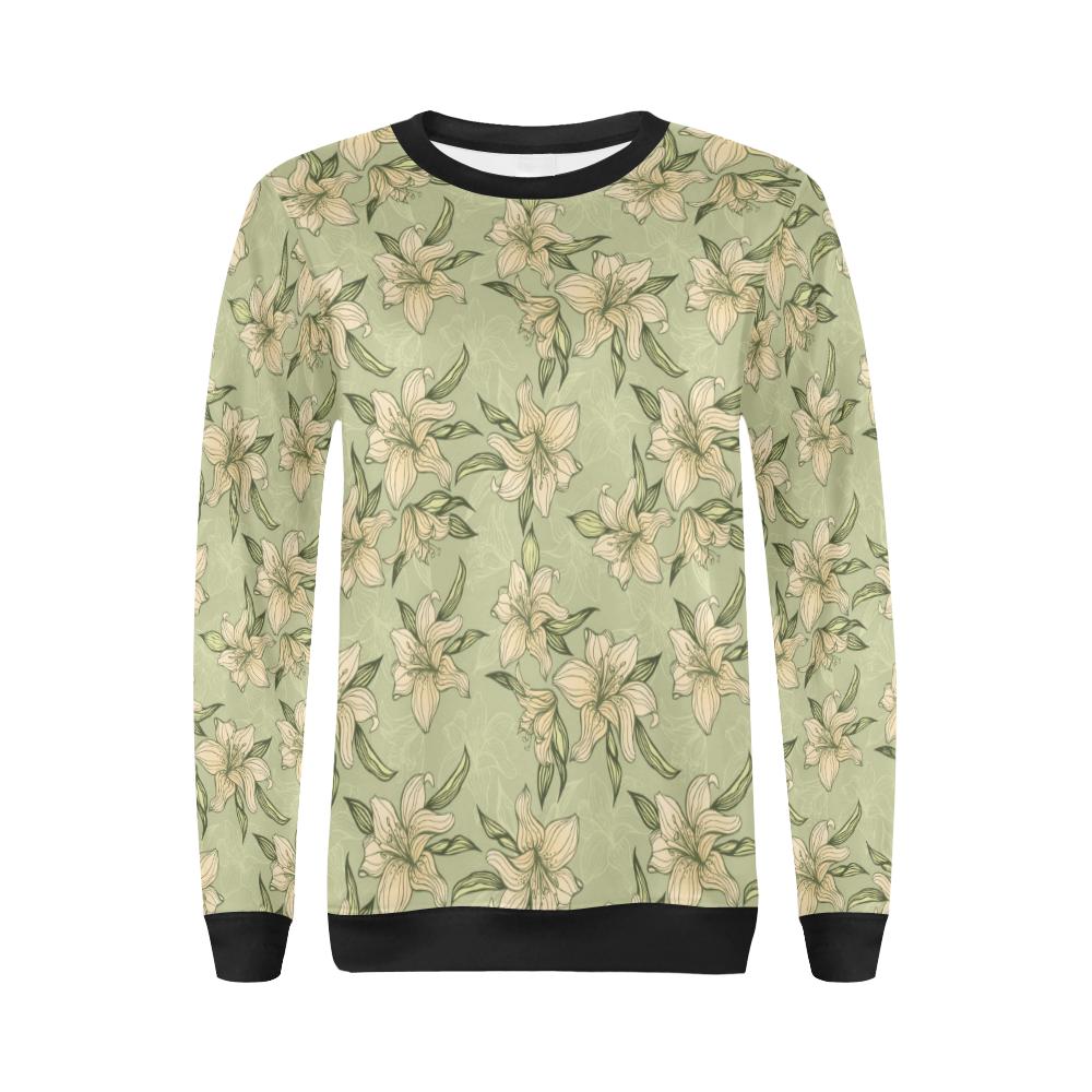 Lily Pattern Print Design LY06 Women Long Sleeve Sweatshirt-JorJune