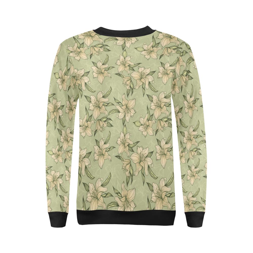 Lily Pattern Print Design LY06 Women Long Sleeve Sweatshirt-JorJune