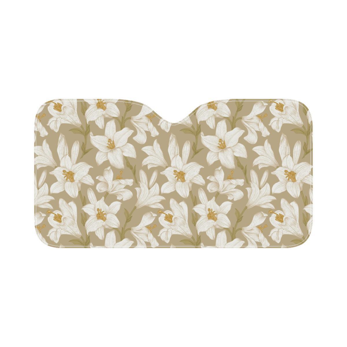 Lily Pattern Print Design LY07 Car Sun Shade-JorJune