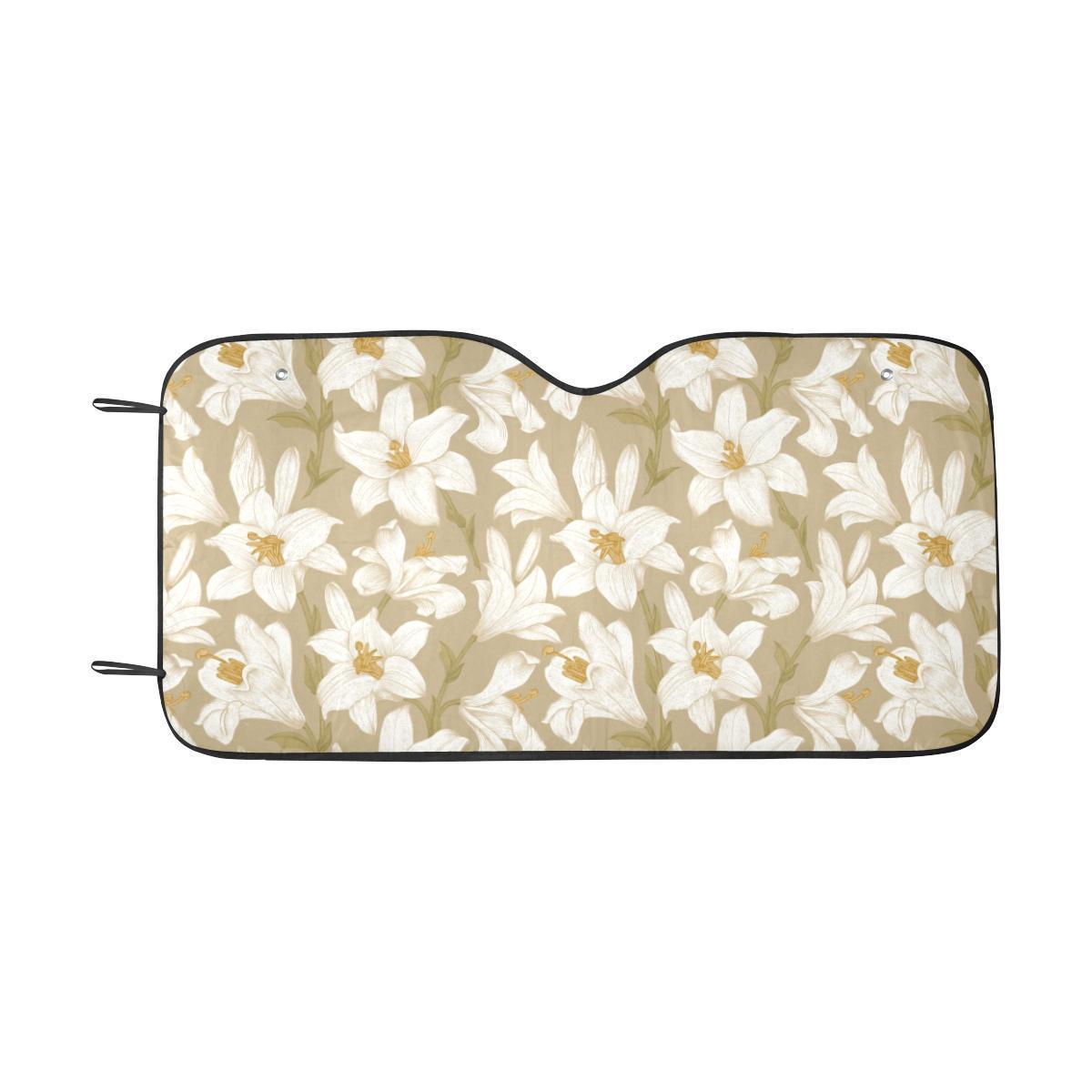Lily Pattern Print Design LY07 Car Sun Shade-JorJune