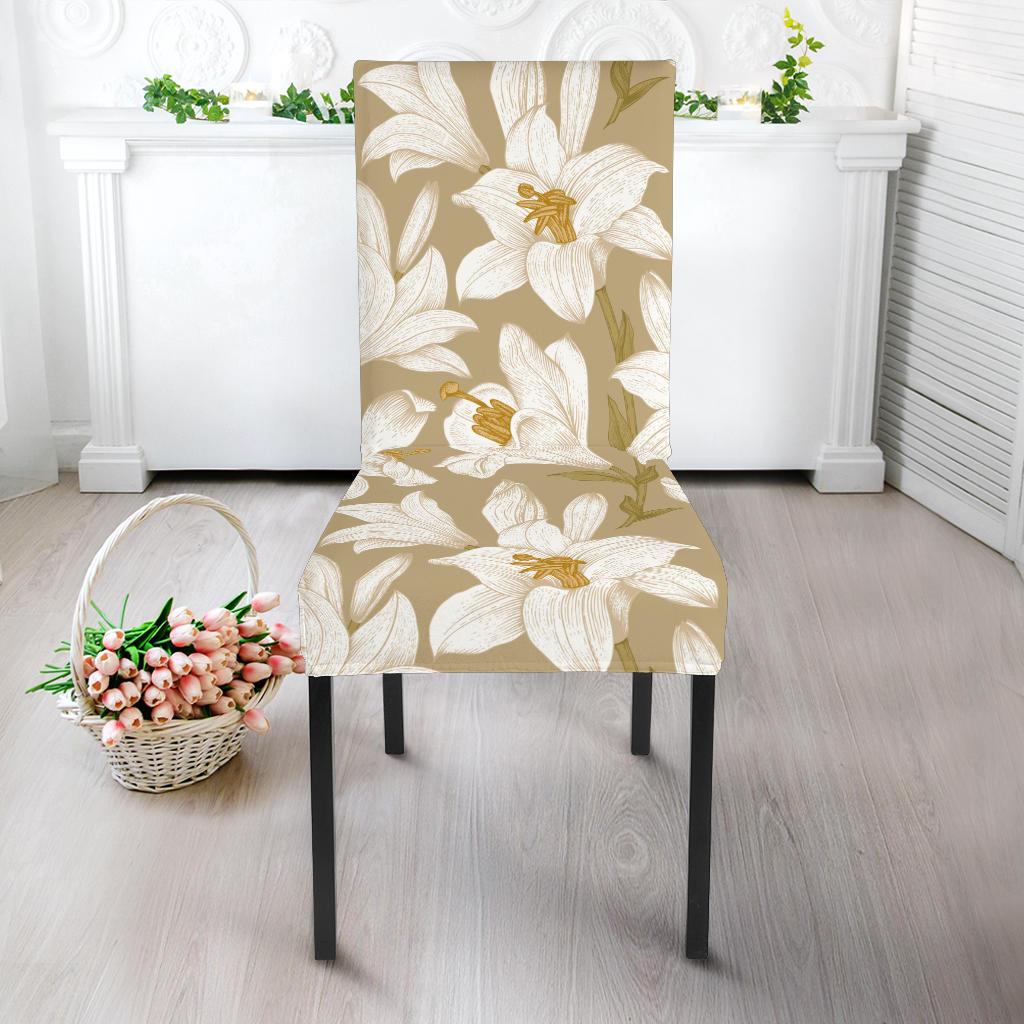 Lily Pattern Print Design LY07 Dining Chair Slipcover-JORJUNE.COM