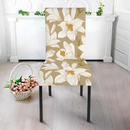 Lily Pattern Print Design LY07 Dining Chair Slipcover-JORJUNE.COM