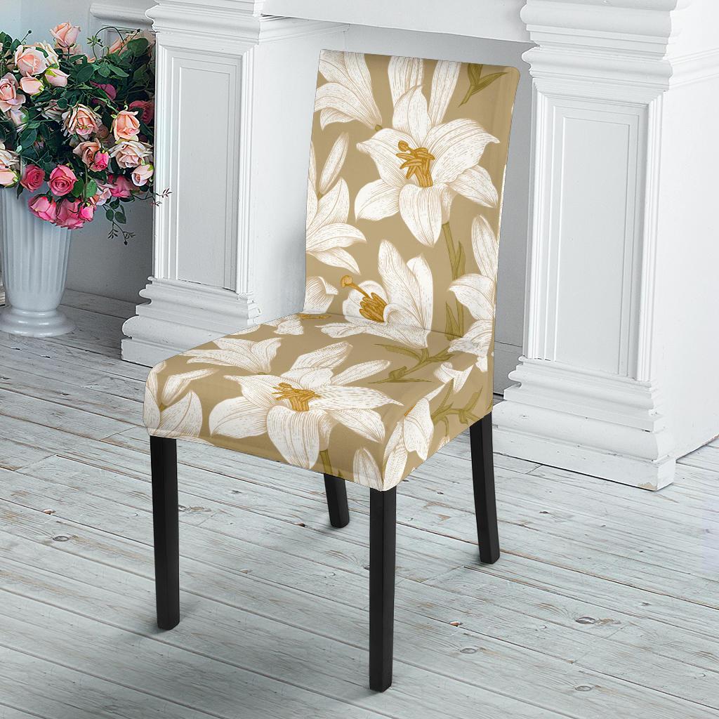 Lily Pattern Print Design LY07 Dining Chair Slipcover-JORJUNE.COM