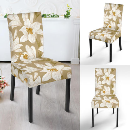 Lily Pattern Print Design LY07 Dining Chair Slipcover-JORJUNE.COM