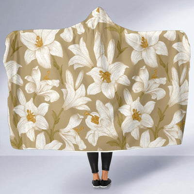 Lily Pattern Print Design LY07 Hooded Blanket-JORJUNE.COM