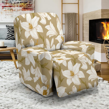Lily Pattern Print Design LY07 Recliner Slipcover-JORJUNE.COM