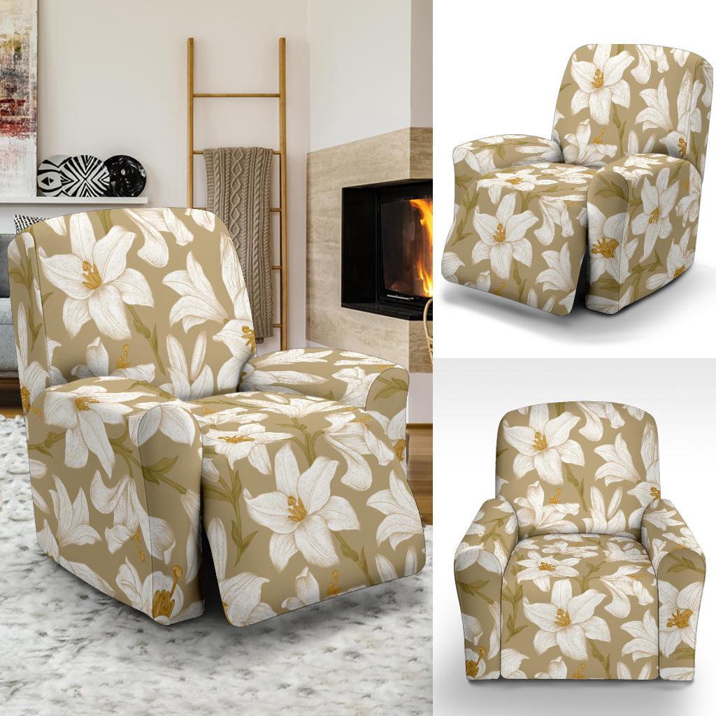 Lily Pattern Print Design LY07 Recliner Slipcover-JORJUNE.COM
