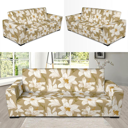 Lily Pattern Print Design LY07 Sofa Slipcover-JORJUNE.COM