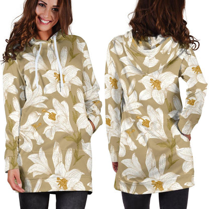 Lily Pattern Print Design LY07 Women Hoodie Dress