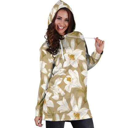 Lily Pattern Print Design LY07 Women Hoodie Dress