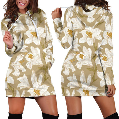 Lily Pattern Print Design LY07 Women Hoodie Dress