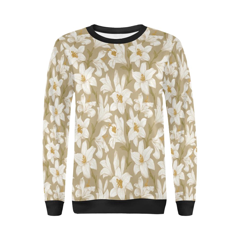 Lily Pattern Print Design LY07 Women Long Sleeve Sweatshirt-JorJune