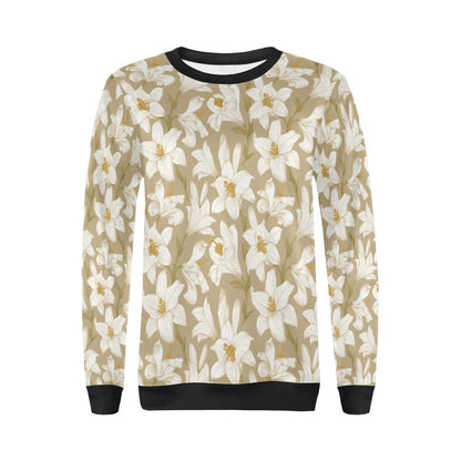 Lily Pattern Print Design LY07 Women Long Sleeve Sweatshirt-JorJune