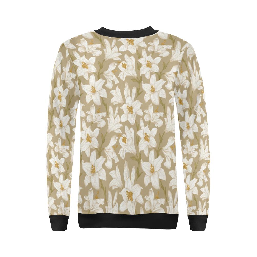 Lily Pattern Print Design LY07 Women Long Sleeve Sweatshirt-JorJune