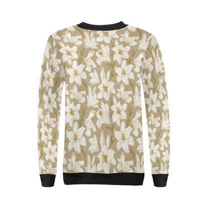 Lily Pattern Print Design LY07 Women Long Sleeve Sweatshirt-JorJune