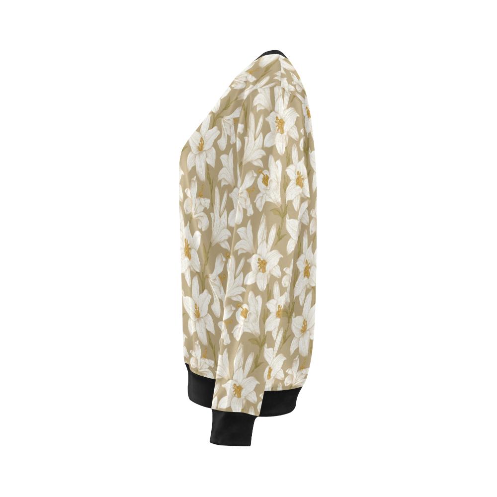 Lily Pattern Print Design LY07 Women Long Sleeve Sweatshirt-JorJune